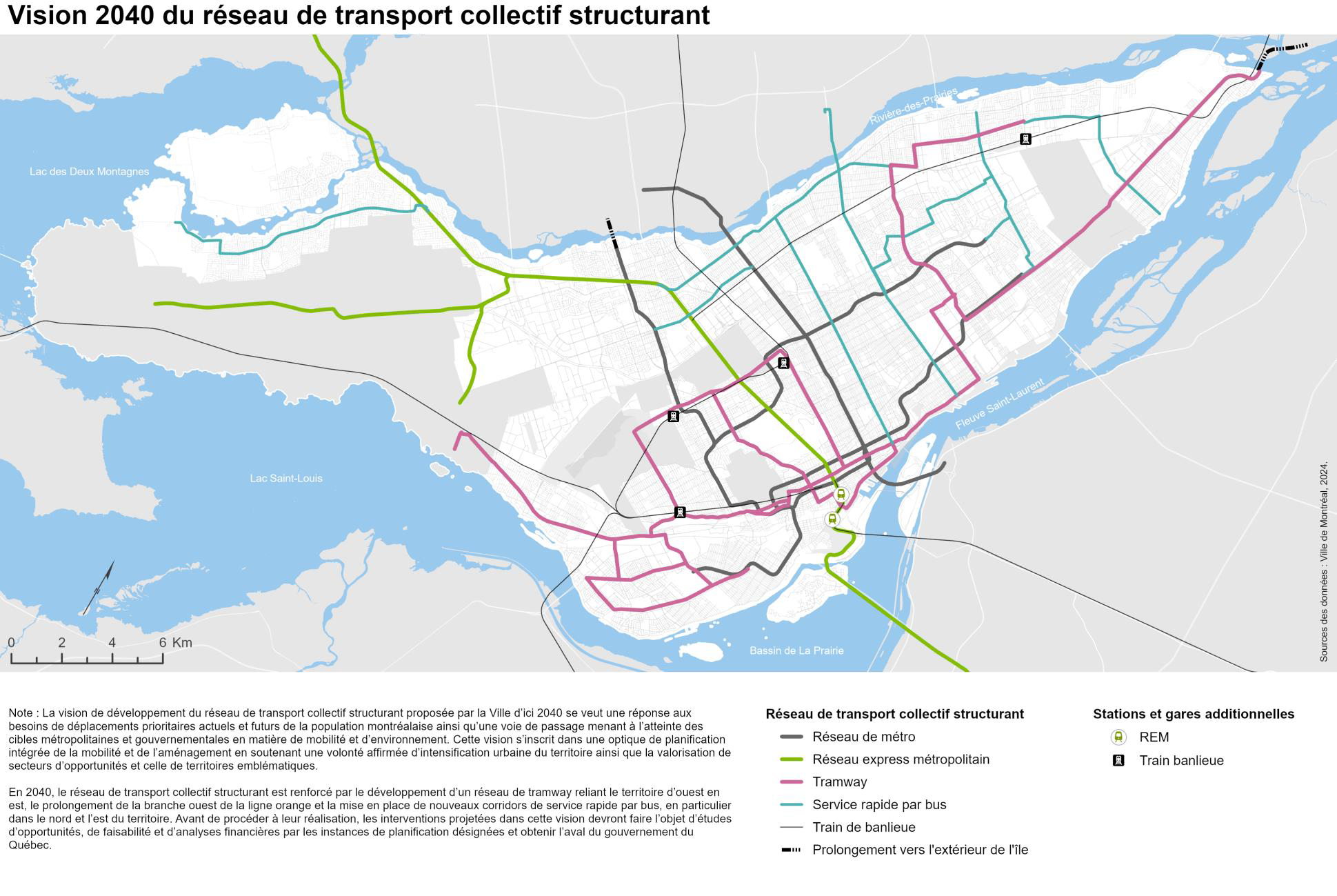 Vision 2050 du réseau de transport collectif structurant